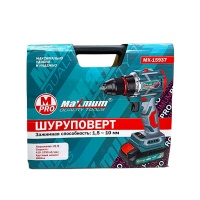 Шуруповерт аккумуляторный 21 В, 410-1750 об.мин., 280 N.m.,кейс, "MAXIMUM" (Максимум) 15937 оптом